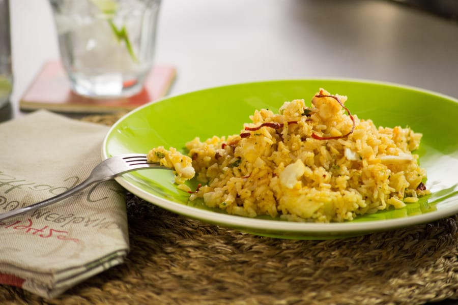 Arroz al Ajillo con Pescado