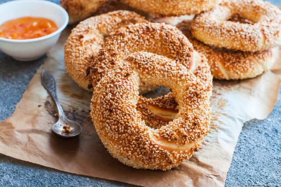 Bagel con Mermelada de Chabacano