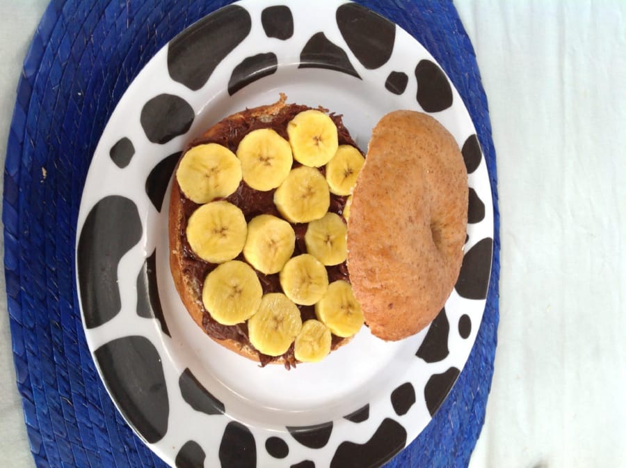 Bagels de Nutella y Plátano para Desayuno