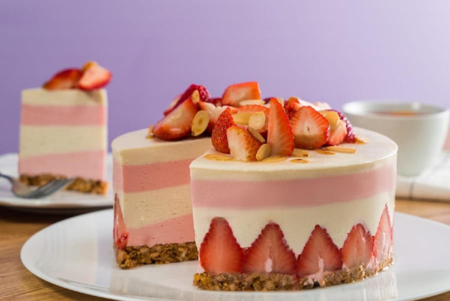 Cheesecake de Fresa Bajo en Azúcar