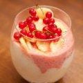 Crema de Yogurt y Frambuesa con Platano