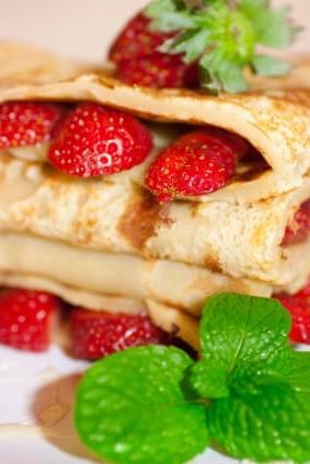 Crepas Light con Fresas y Queso