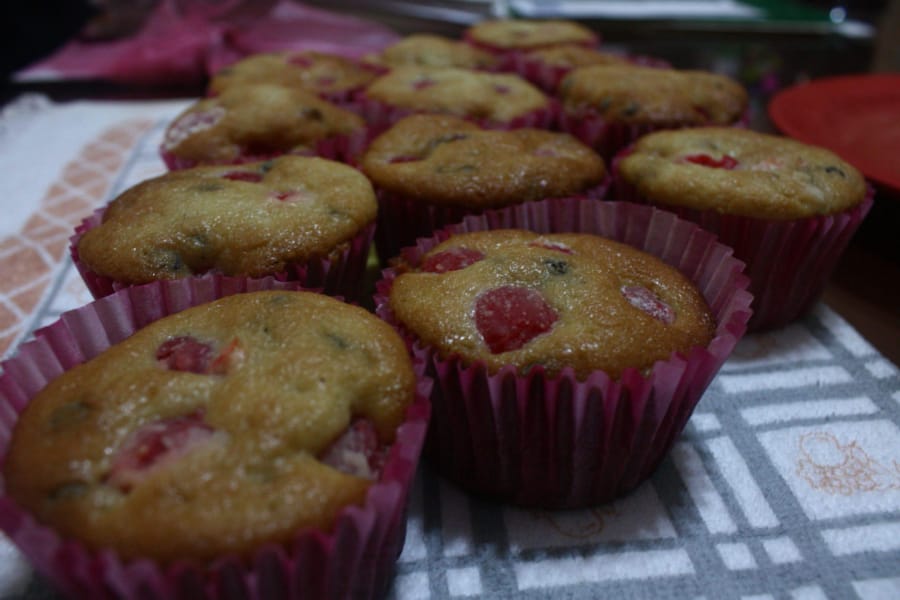 Cupcakes de Cereza y Chispas de Chocolate