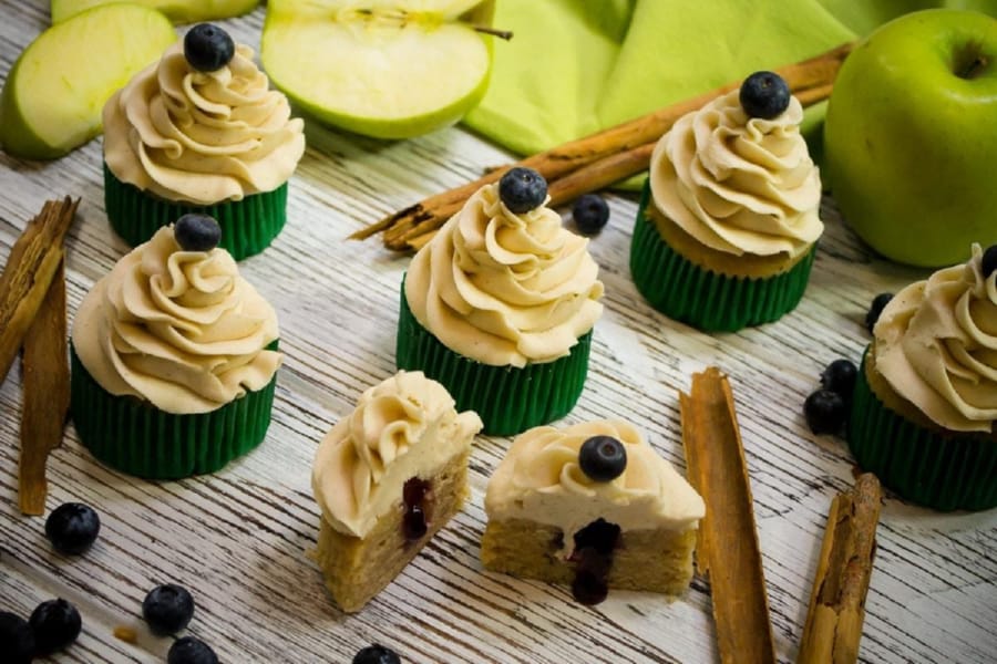 Cupcakes de Manzana Rellenos de Mermelada 