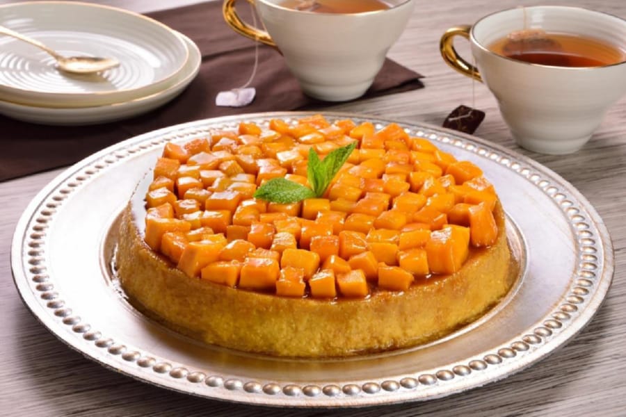 Flan de Mango y Caramelo