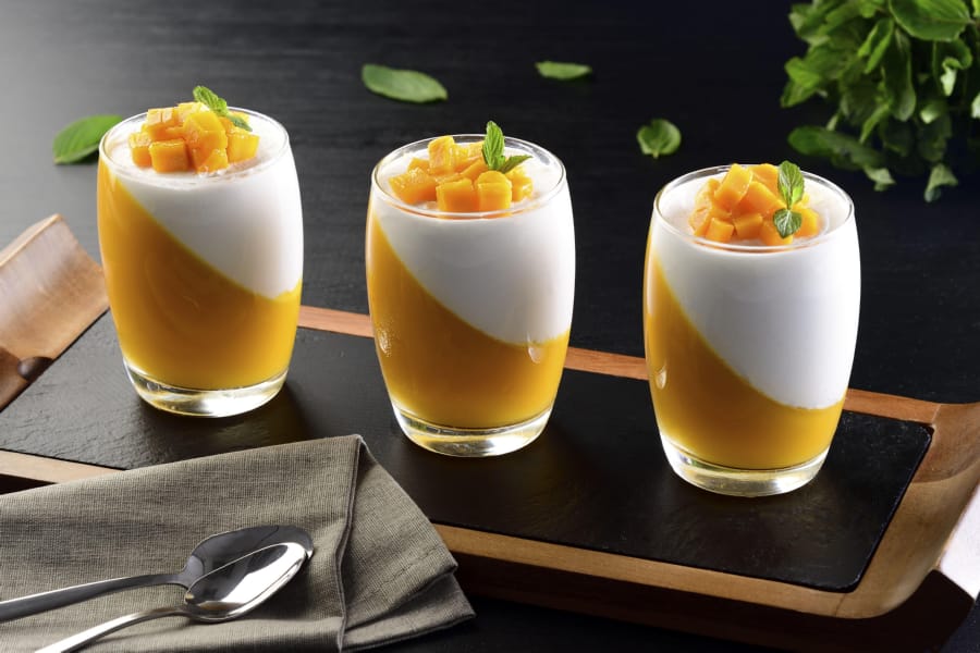 Gelatina Light de Mango con Mousse de Yoghurt