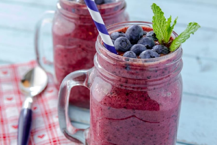 Licuado de blueberries 