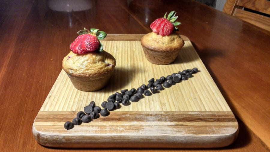 Muffins de Fresa y Chispas de Chocolate