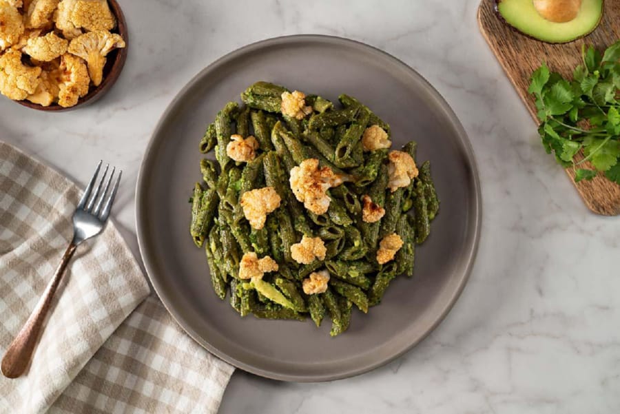 Pasta al Cilantro con Coliflor Rostizada 