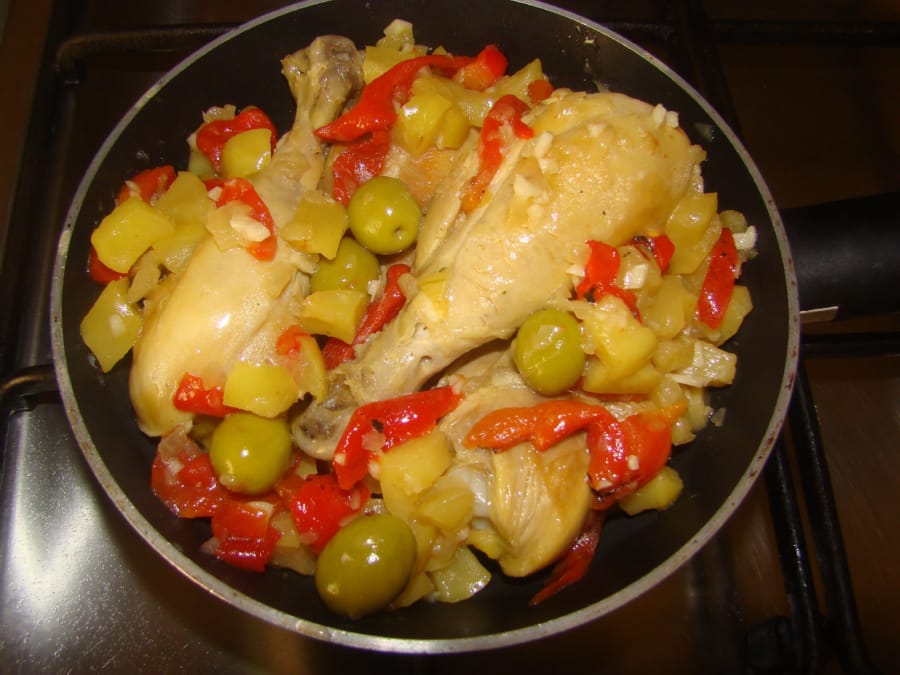 Pollo con Manzana y Pimiento