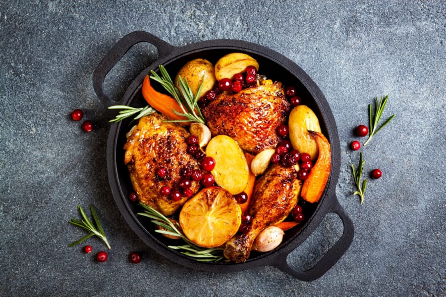 Pollo Glaseado en Salsa de Arándano