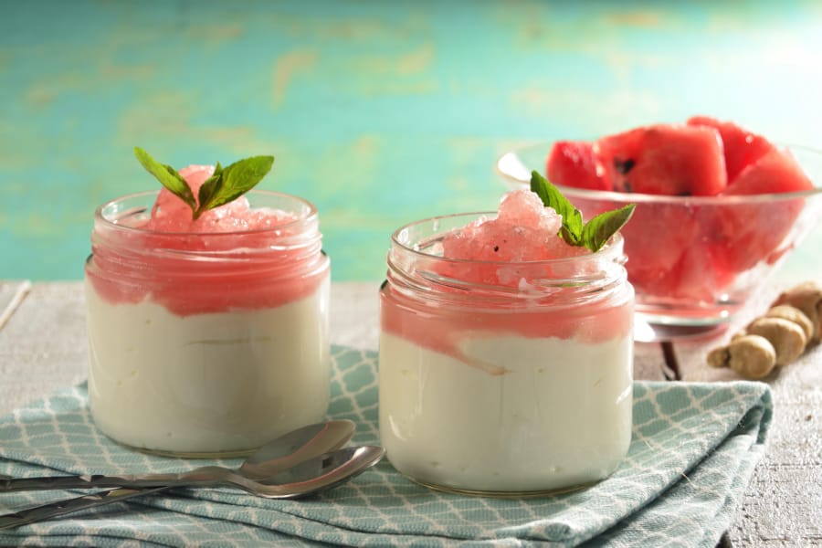  Raspado de Sandía con Jengibre y Yoghurt