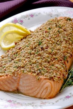 Salmon Cubierto con Almendras