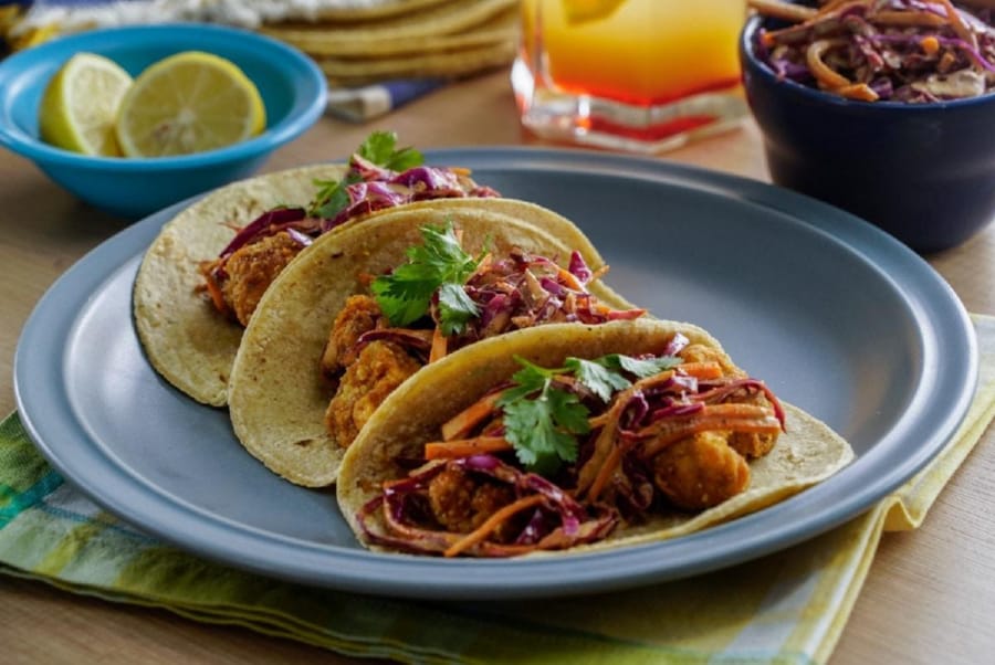 Tacos de Coliflor Empanizada