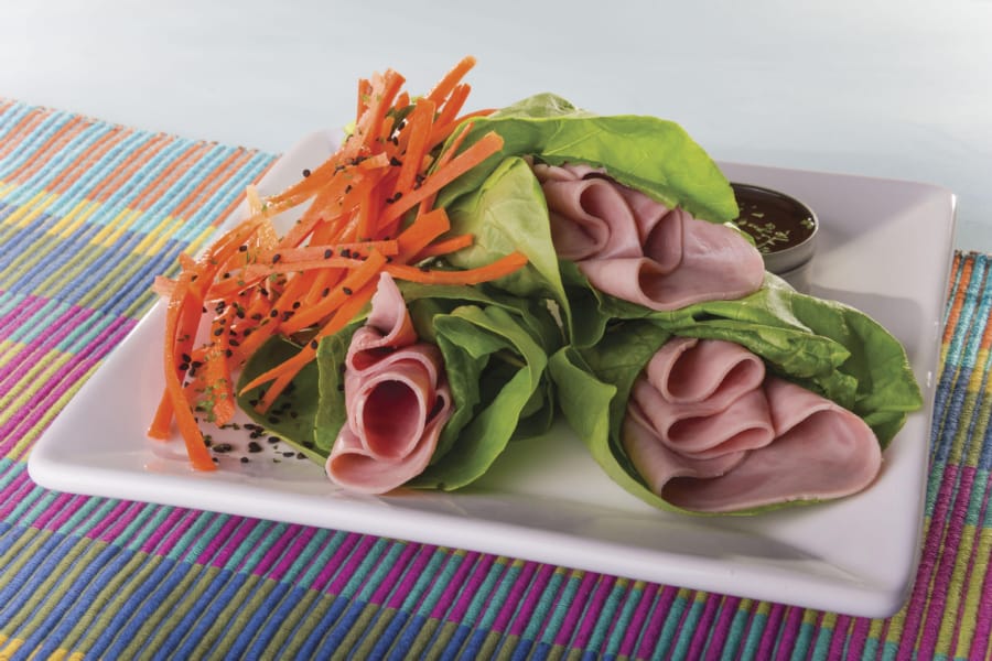 Tacos de Lechuga con Jamón