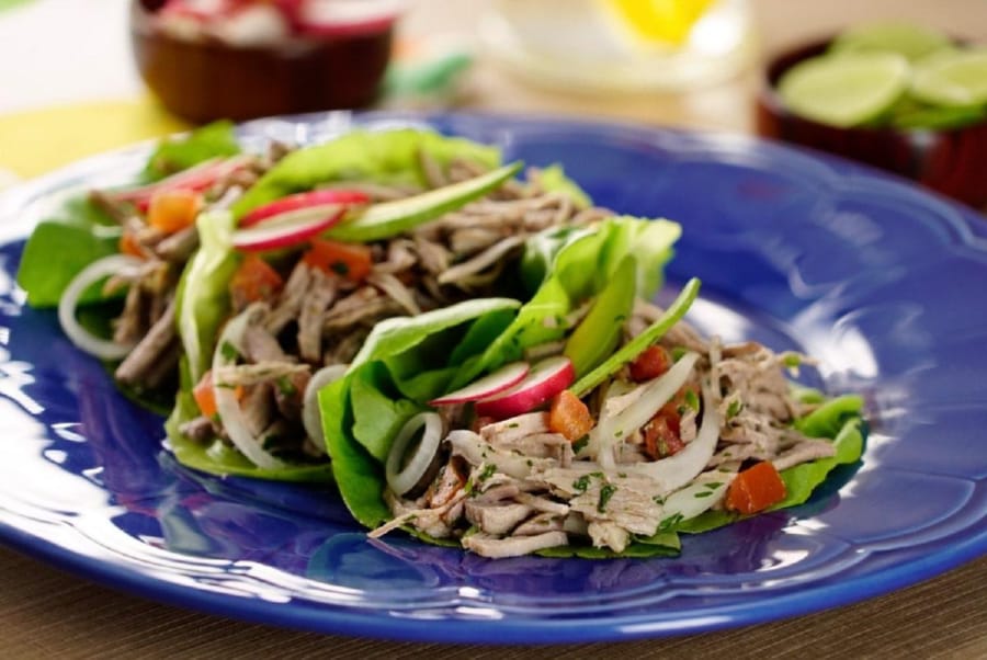 Tacos de Lechuga con Salpicón de Res