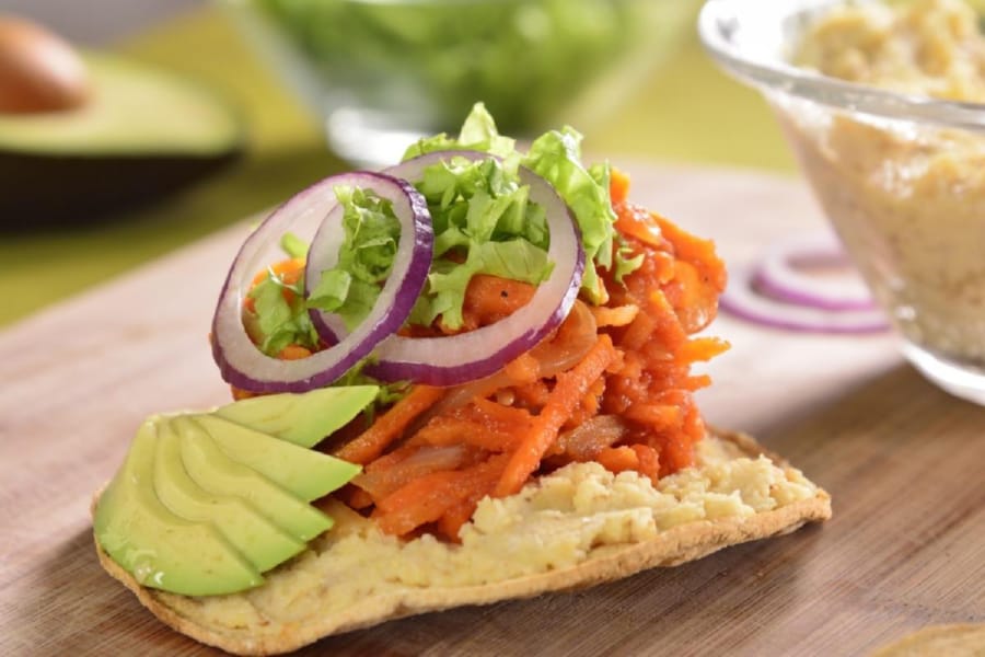 Tostadas Tinga de Zanahoria