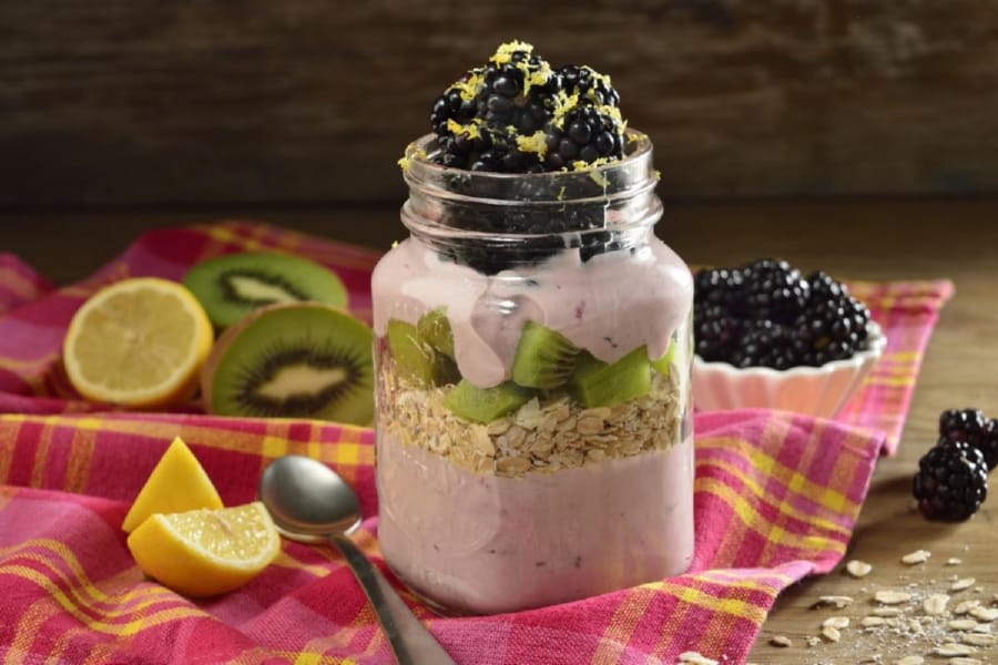 Yoghurt con Arándanos con Avena